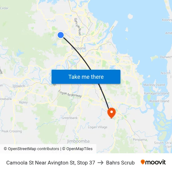 Camoola St Near Avington St, Stop 37 to Bahrs Scrub map