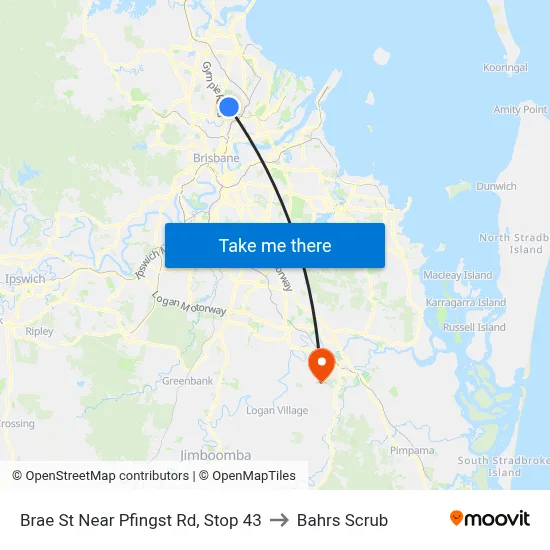 Brae St Near Pfingst Rd, Stop 43 to Bahrs Scrub map