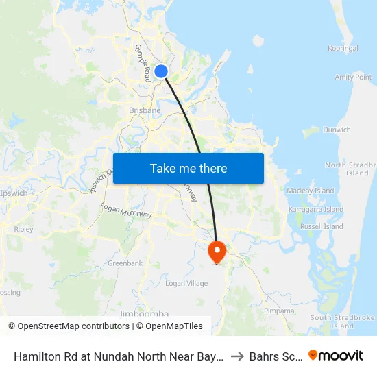 Hamilton Rd at Nundah North Near Bayview Tce to Bahrs Scrub map