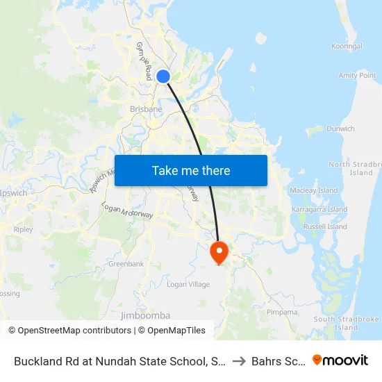 Buckland Rd at Nundah State School, Stop 38a to Bahrs Scrub map