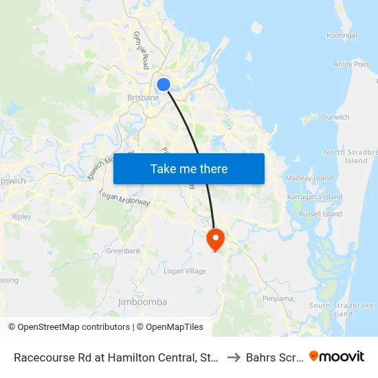 Racecourse Rd at Hamilton Central, Stop 20 to Bahrs Scrub map