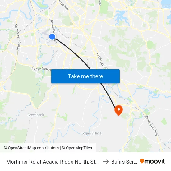 Mortimer Rd at Acacia Ridge North, Stop 59 to Bahrs Scrub map