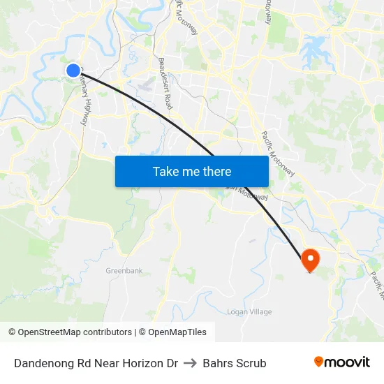 Dandenong Rd Near Horizon Dr to Bahrs Scrub map