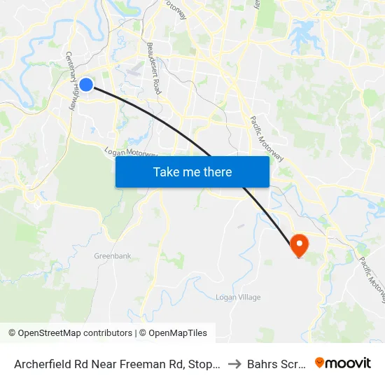Archerfield Rd Near Freeman Rd, Stop 71 to Bahrs Scrub map