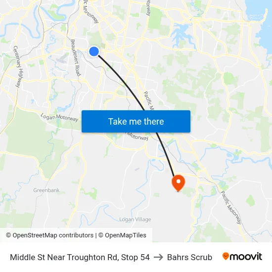 Middle St Near Troughton Rd, Stop 54 to Bahrs Scrub map