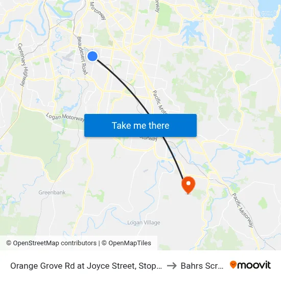 Orange Grove Rd at Joyce Street, Stop 57 to Bahrs Scrub map