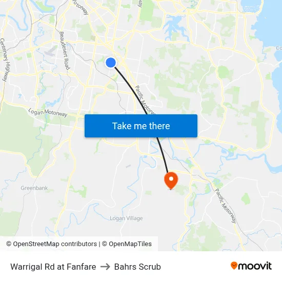 Warrigal Rd at Fanfare to Bahrs Scrub map