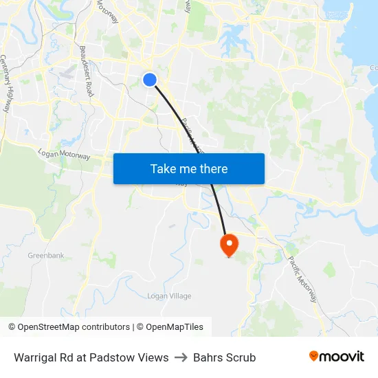 Warrigal Rd at Padstow Views to Bahrs Scrub map