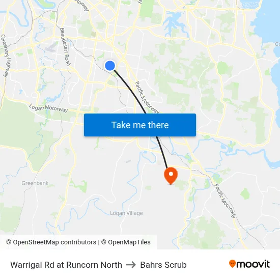 Warrigal Rd at Runcorn North to Bahrs Scrub map