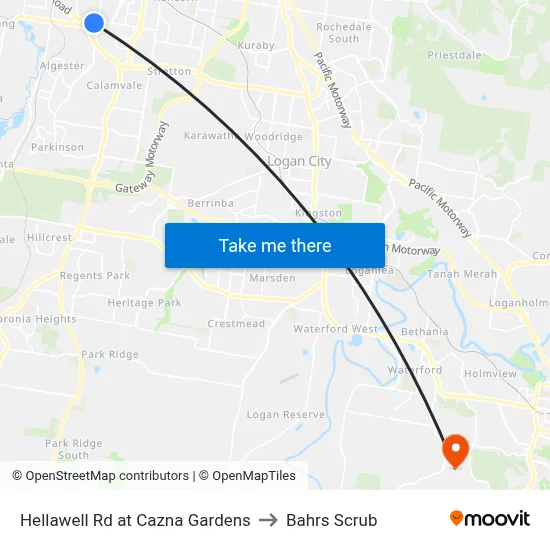 Hellawell Rd at Cazna Gardens to Bahrs Scrub map