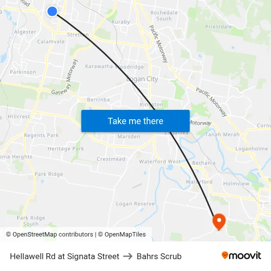 Hellawell Rd at Signata Street to Bahrs Scrub map