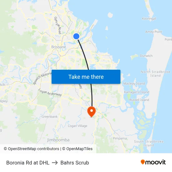 Boronia Rd at DHL to Bahrs Scrub map