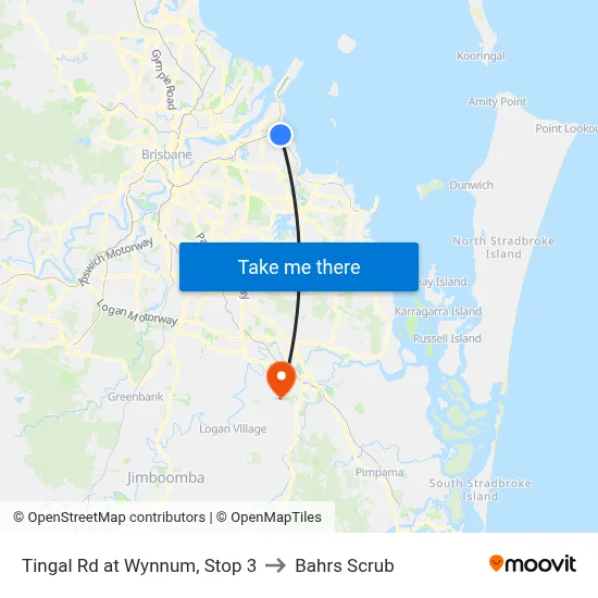 Tingal Rd at Wynnum, Stop 3 to Bahrs Scrub map