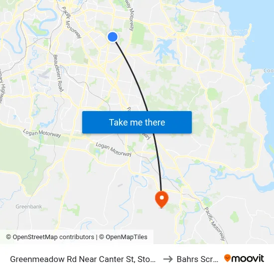 Greenmeadow Rd Near Canter St, Stop 63 to Bahrs Scrub map