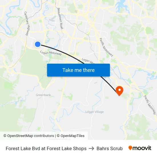 Forest Lake Bvd at Forest Lake Shops to Bahrs Scrub map