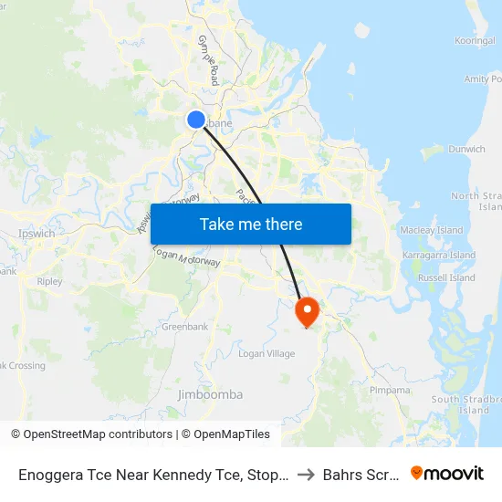 Enoggera Tce Near Kennedy Tce, Stop 10 to Bahrs Scrub map