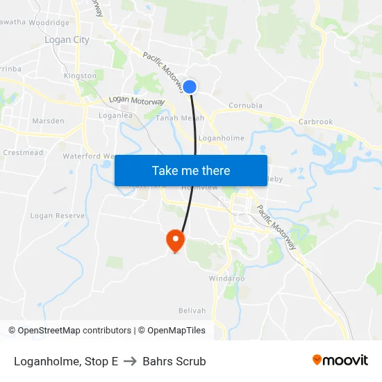 Loganholme, Stop E to Bahrs Scrub map