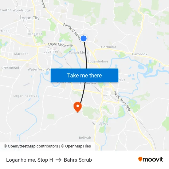 Loganholme, Stop H to Bahrs Scrub map