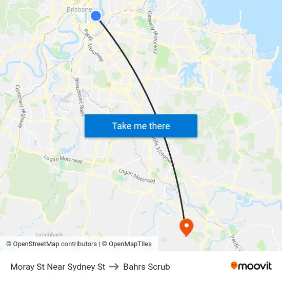 Moray St Near Sydney St to Bahrs Scrub map