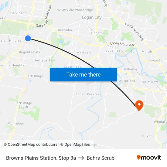 Browns Plains Station, Stop 3a to Bahrs Scrub map