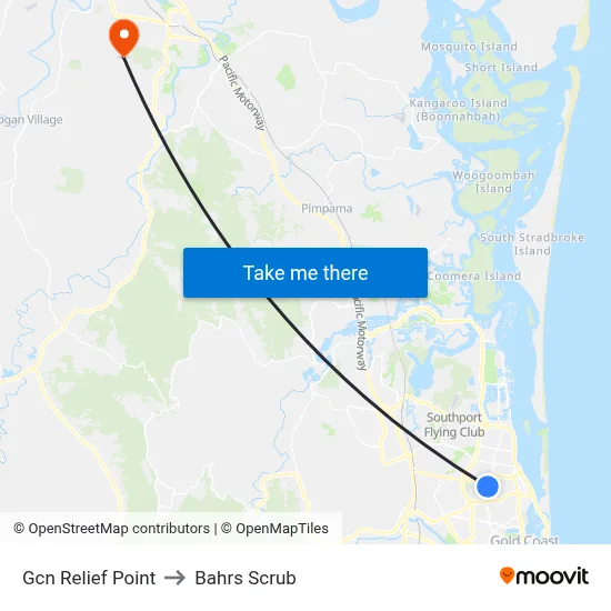 Gcn Relief Point to Bahrs Scrub map