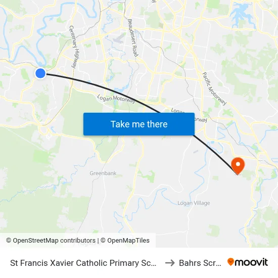 St Francis Xavier Catholic Primary School to Bahrs Scrub map