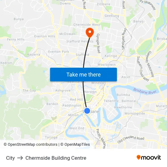 City to Chermside Building Centre map