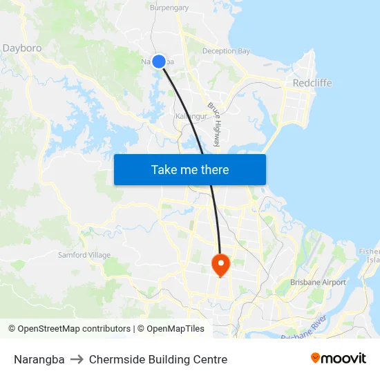 Narangba to Chermside Building Centre map
