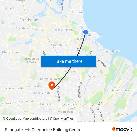 Sandgate to Chermside Building Centre map