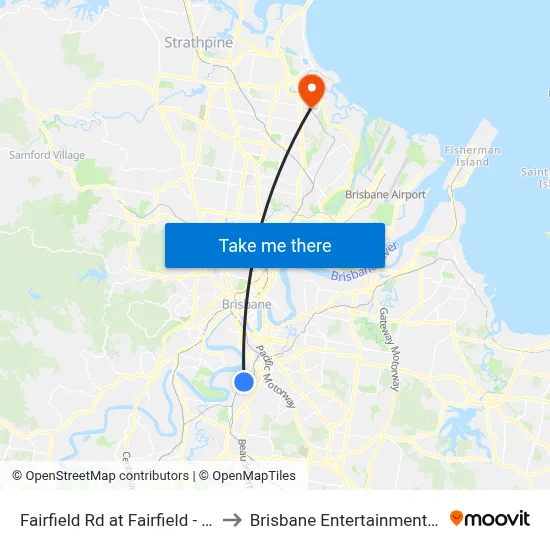 Fairfield Rd at Fairfield - Venner to Brisbane Entertainment Centre map