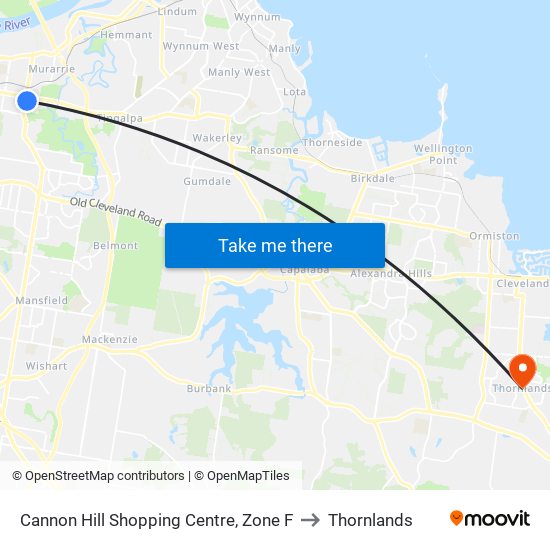 Cannon Hill Shopping Centre, Zone F to Thornlands map