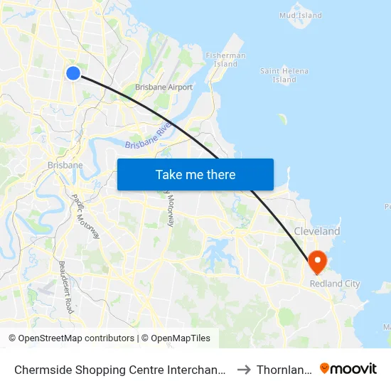 Chermside Shopping Centre Interchange H to Thornlands map
