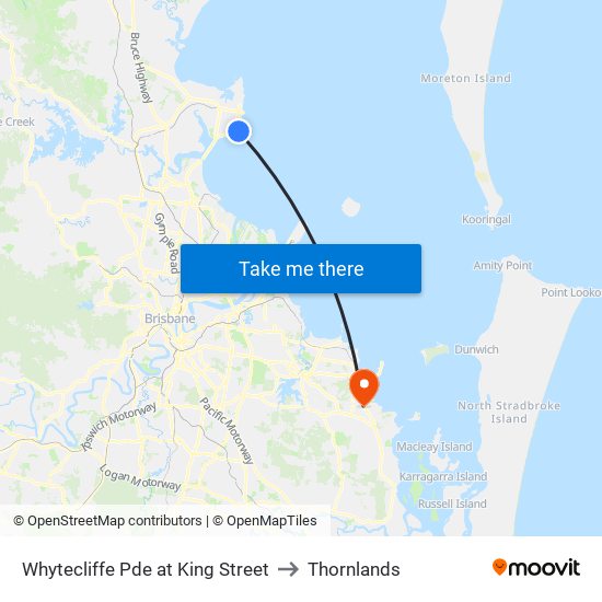 Whytecliffe Pde at King Street to Thornlands map