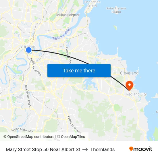 Mary Street Stop 50 Near Albert St to Thornlands map