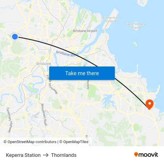 Keperra Station to Thornlands map