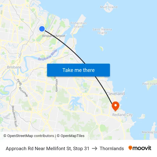 Approach Rd Near Mellifont St, Stop 31 to Thornlands map