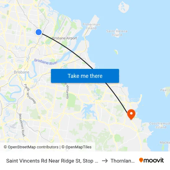 Saint Vincents Rd Near Ridge St, Stop 19 to Thornlands map