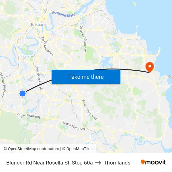 Blunder Rd Near Rosella St, Stop 60a to Thornlands map