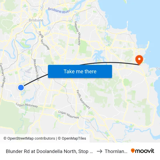 Blunder Rd at Doolandella North, Stop 61a to Thornlands map