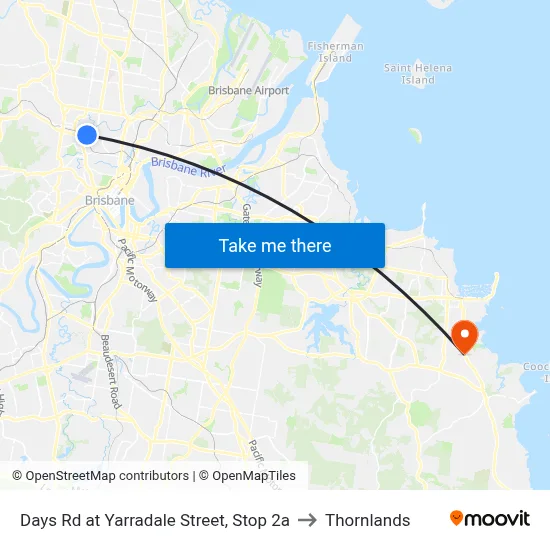 Days Rd at Yarradale Street, Stop 2a to Thornlands map