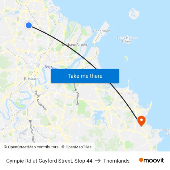 Gympie Rd at Gayford Street, Stop 44 to Thornlands map