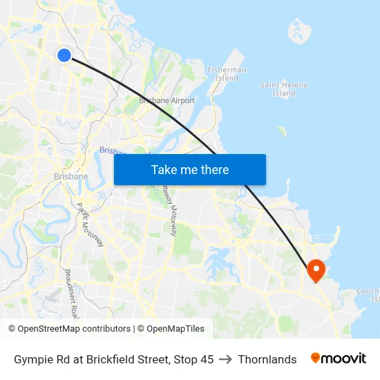 Gympie Rd at Brickfield Street, Stop 45 to Thornlands map