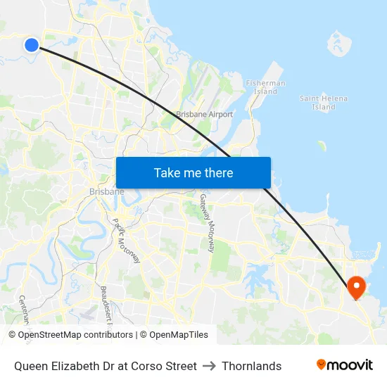 Queen Elizabeth Dr at Corso Street to Thornlands map