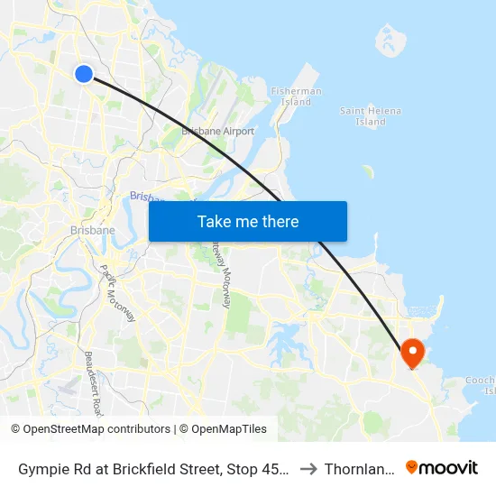 Gympie Rd at Brickfield Street, Stop 45/44 to Thornlands map