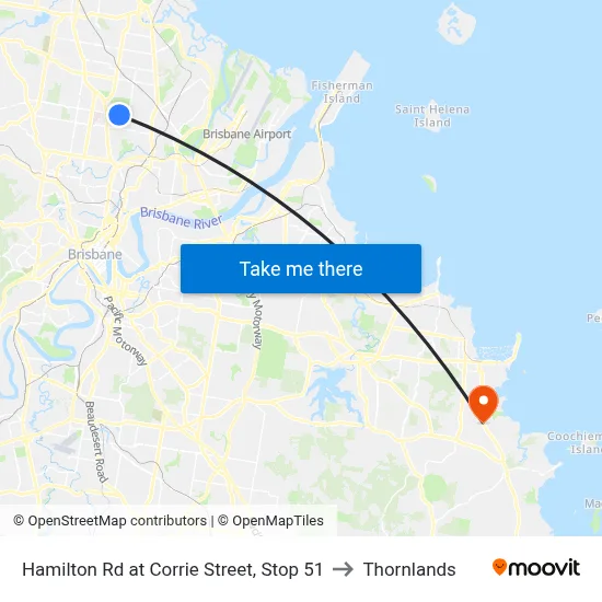 Hamilton Rd at Corrie Street, Stop 51 to Thornlands map