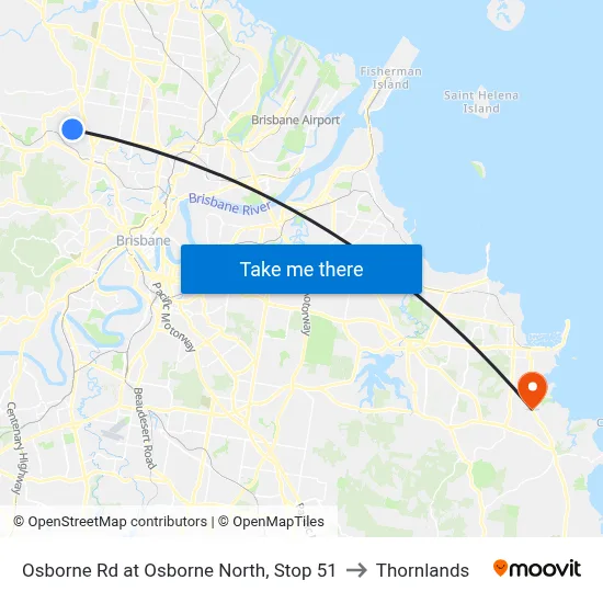 Osborne Rd at Osborne North, Stop 51 to Thornlands map
