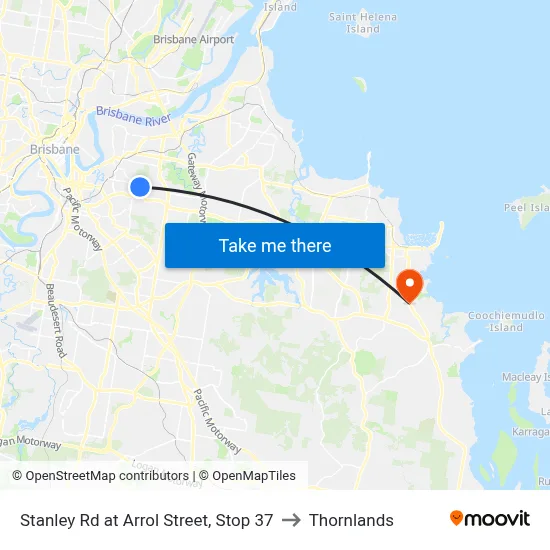 Stanley Rd at Arrol Street, Stop 37 to Thornlands map
