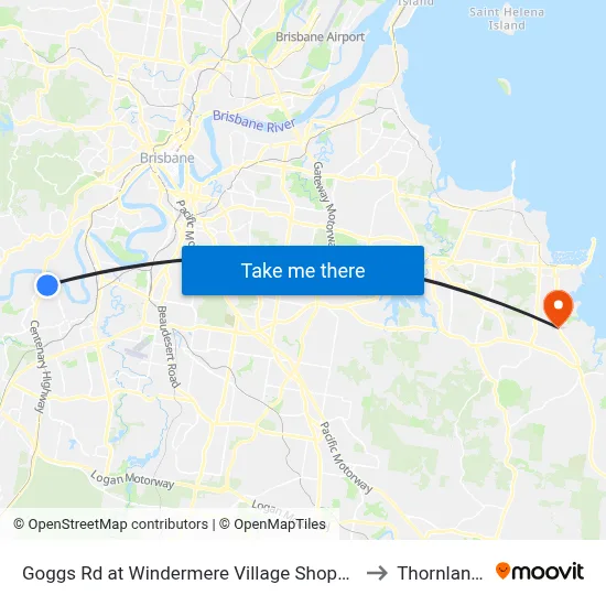 Goggs Rd at Windermere Village Shopping to Thornlands map