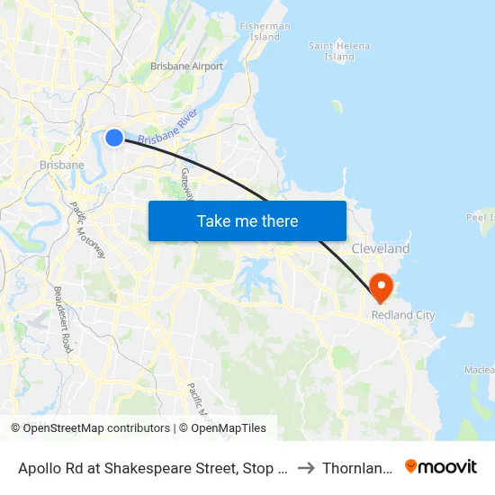 Apollo Rd at Shakespeare Street, Stop 39 to Thornlands map