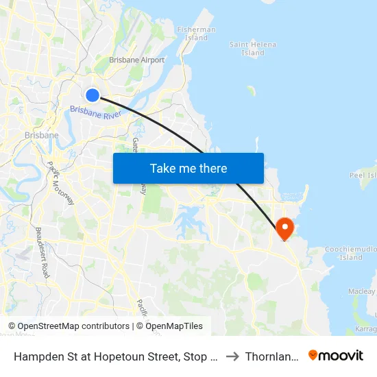 Hampden St at Hopetoun Street, Stop 30 to Thornlands map